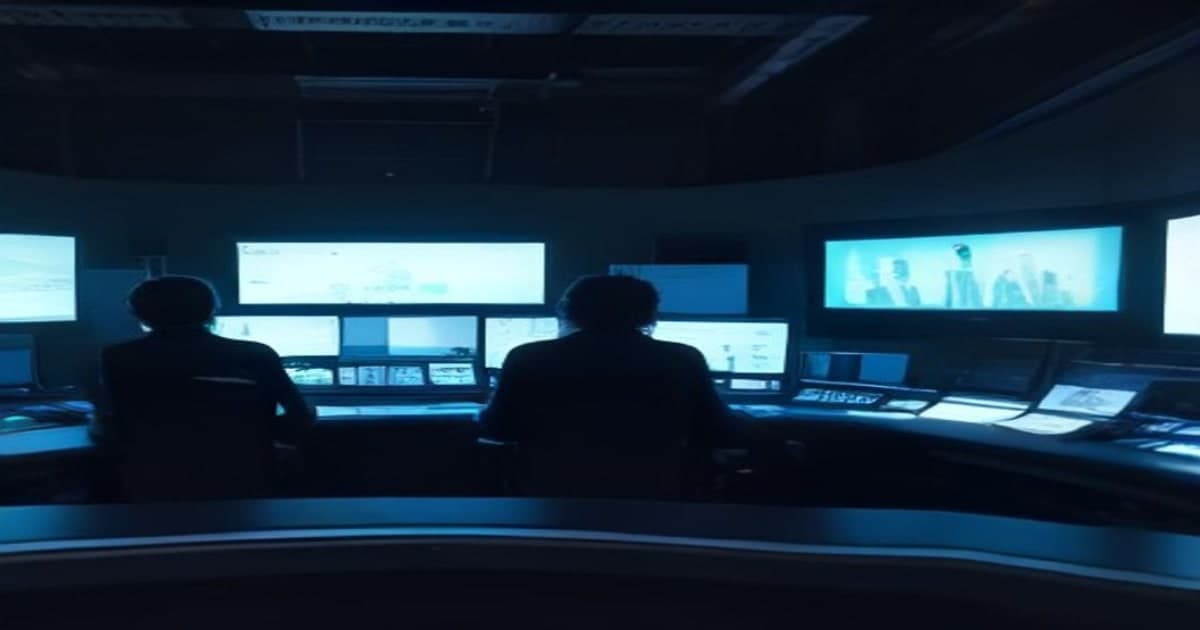 A digital content creator producing media at a modern studio workstation with multiple display monitors.
