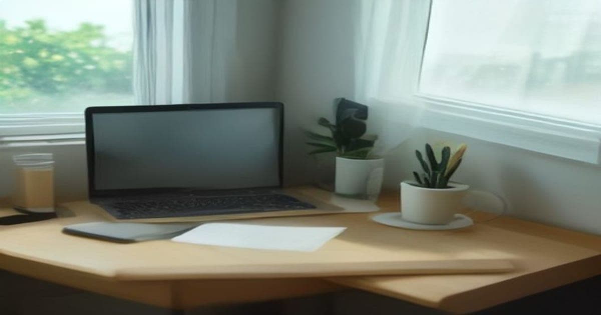 A modern, neatly organized study desk featuring an ultra-thin laptop, an e-ink digital notepad, a smartwatch, and a compact smart home hub under soft natural light.