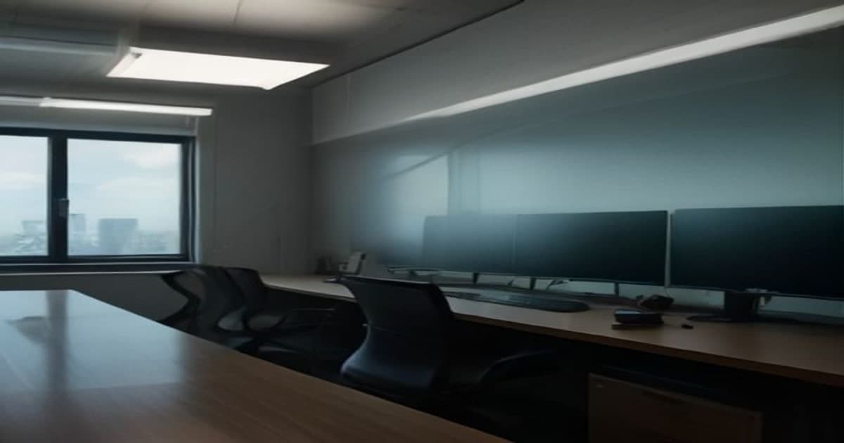 A software developer at a clean dual-monitor workstation reviewing visual software architecture diagrams and AI code generation workflows in a modern office.